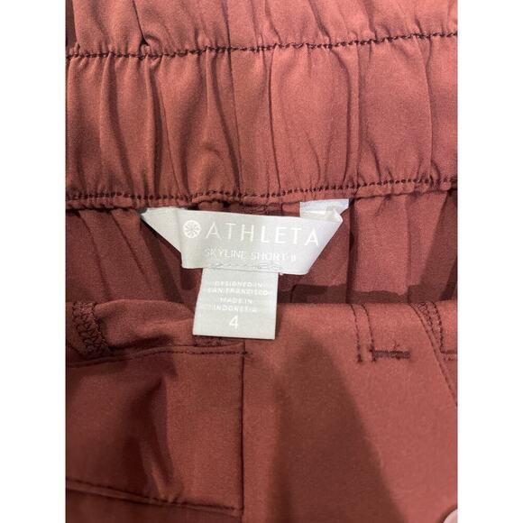 ATHLETA Women’s Skyline II High Waisted Belted Shorts, Adirondack Brown Sz 4 - Picture 4 of 6